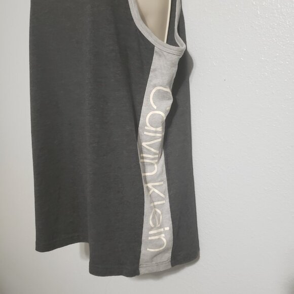 Calvin Klein Shirt Tank Top Side Spellout Men's Large Gray Unisex Sleeveless - Picture 3 of 11
